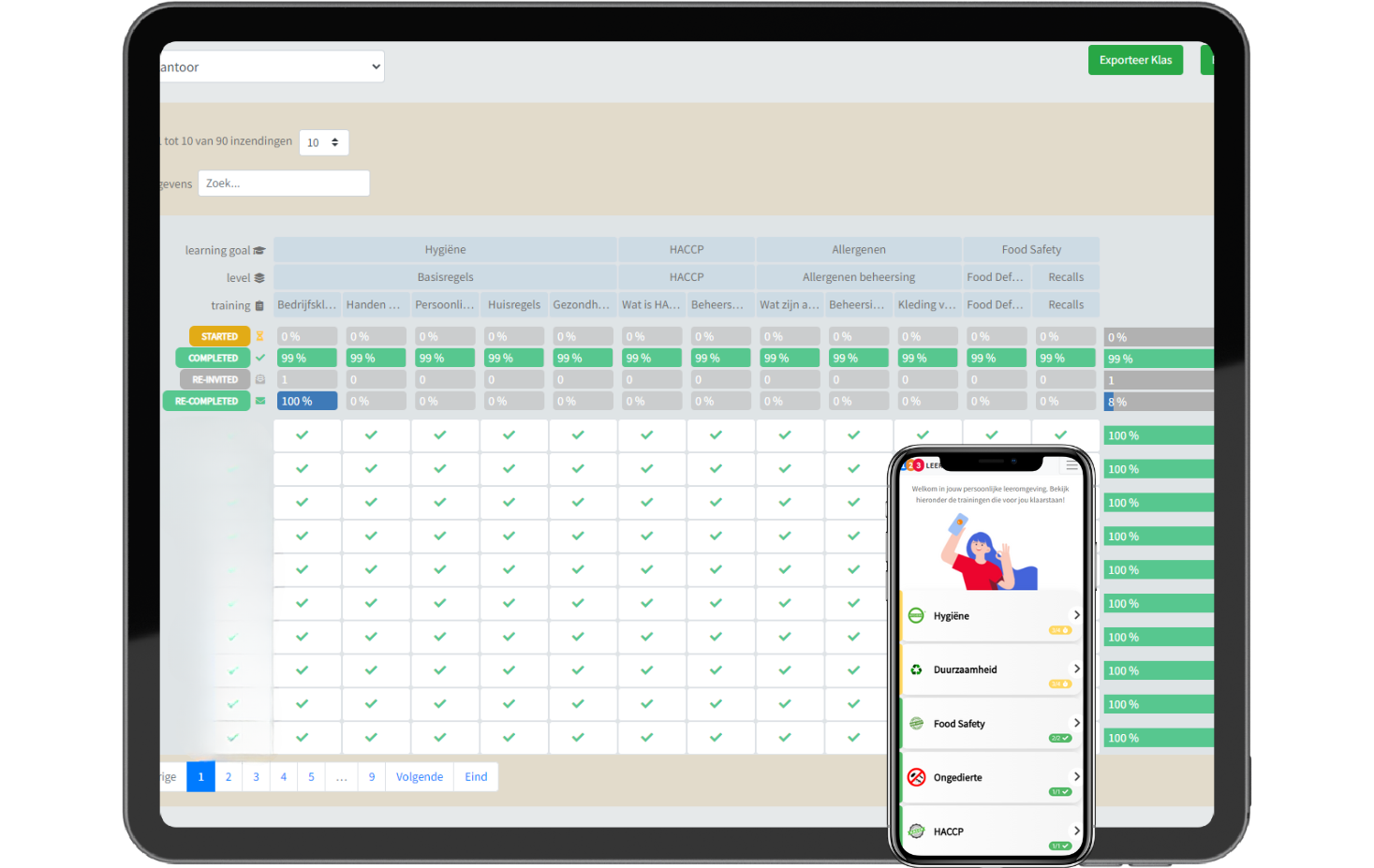 mockup leerplatform